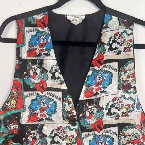 Looney Tunes Vintage 1994 Vest Season's Greetings Christmas Top Unisex One Size - Picture 7 of 11